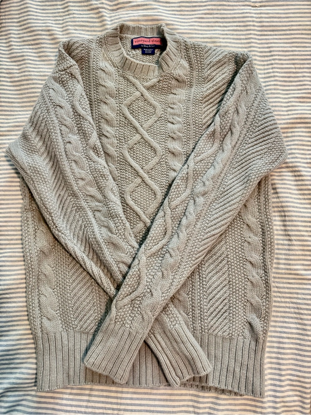 Vineyard Vines Women’s Cable Crewneck Sweater - Light Gray